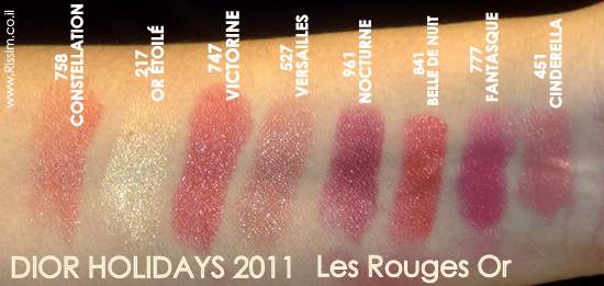 DIOR HOLIDAYS 2011 Les Rouges Or swatches