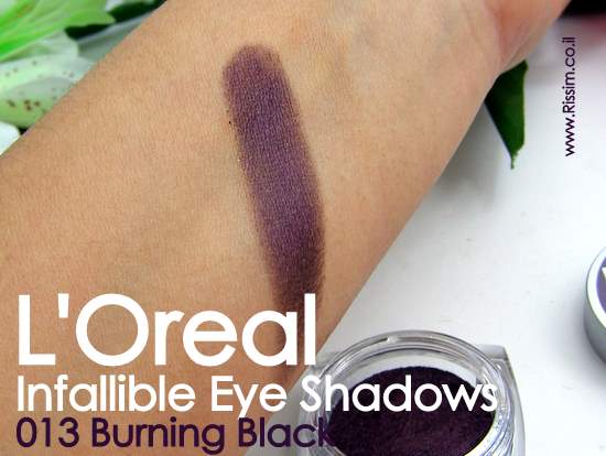 LOreal Infallible Eyeshadows 13 Burning Black swatches