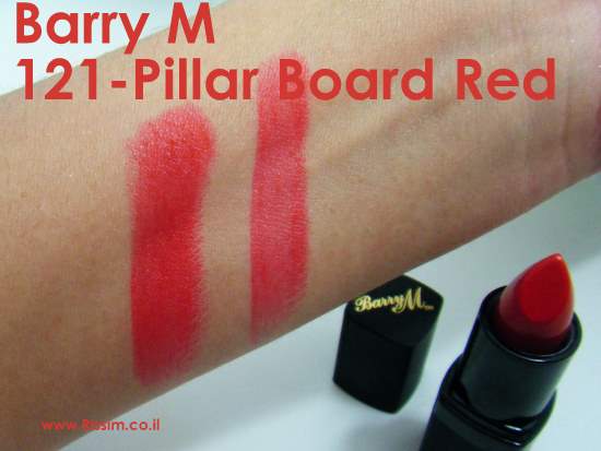 Barry M 121 - Pillar Board Red swatches