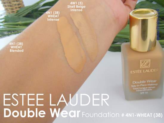 ESTEE LAUDER Double Wear Stay In Place Foundation # 38 wheat swatches