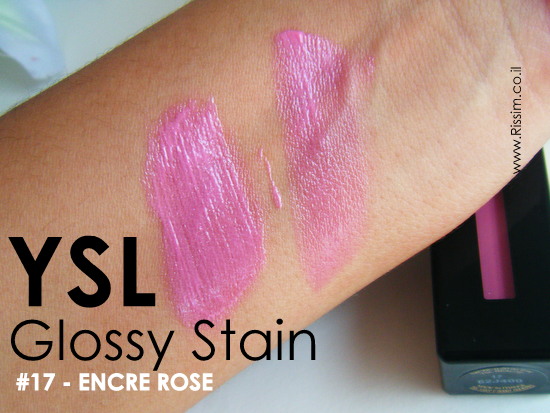 YSL GLOSSY STAINS 17 ENCRE ROSE swatches