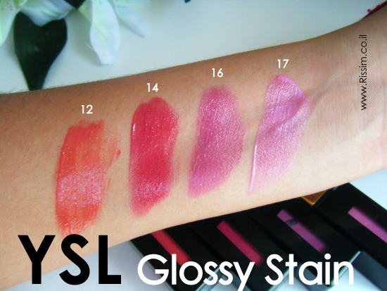 YSL GLOSSY STAINS swatches