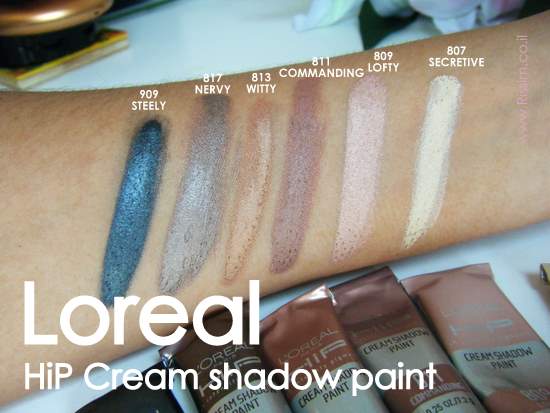 LOREAL HIP CREAM SHADOW PAINT SWATCHES