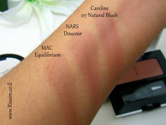 Careline Color Blush 07 Natural Blush swatches VS nars mac