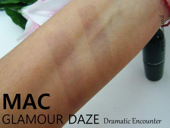 MAC Glamour Daze Collection Dramatic Encounter lipstick swatches