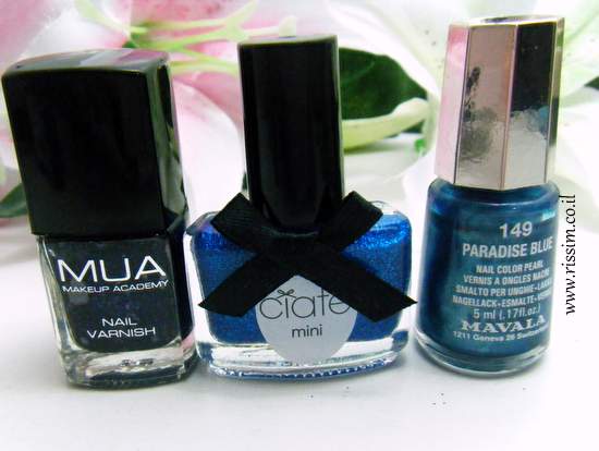 Mavala 149 Paradise Blue and MUA #1 and ciate glass slipper