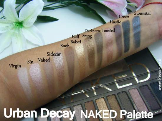 Urban Decay Naked Palette swatches