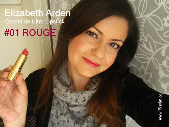 Elizabeth Arden Ceramide Ultra Lipstick #01 ROUGE swatch on lips