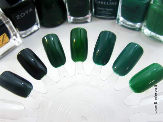 Green nail polishes