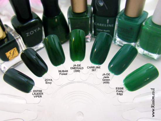Green nail polishes
