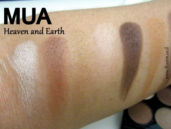 MUA Heaven and Earth Palette swatches