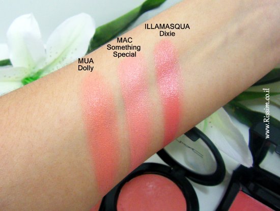 peach coral cream blushes with benefit sugar bomb swatches 1