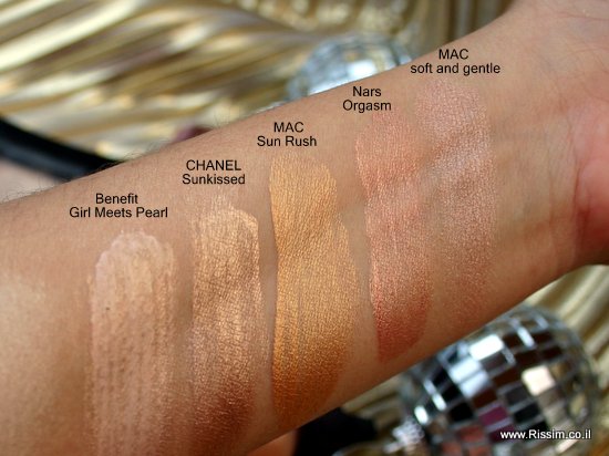 highlighters and illuminators swatches