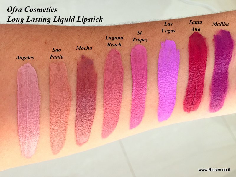Ofra Cosmetics Liquid lipstick swatches