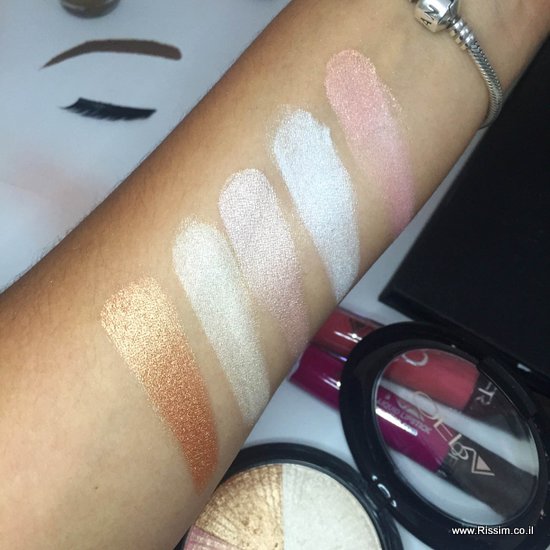 OFRA BEVERLY HILLS HIGHLIGHTER SWATCHES